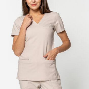 Bluzka medyczna scrubs Barcelona beżowa