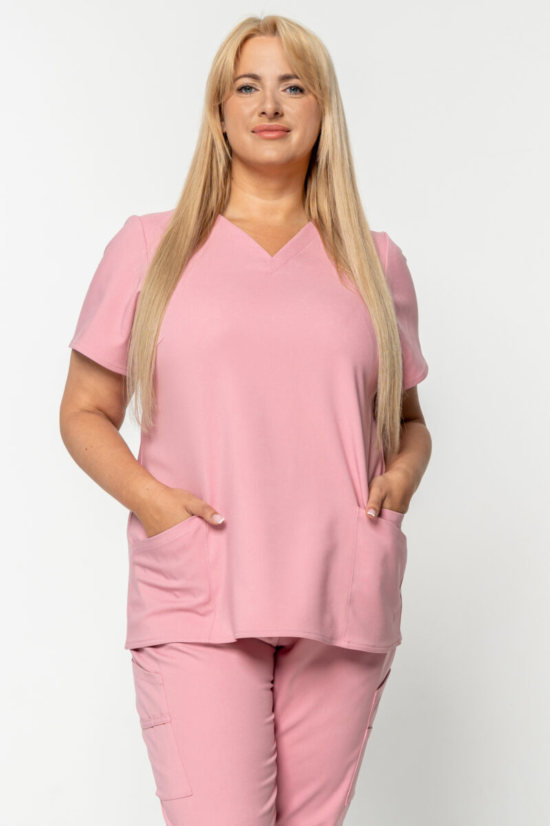 MARSYLIA bluzka scrubs róż plus size