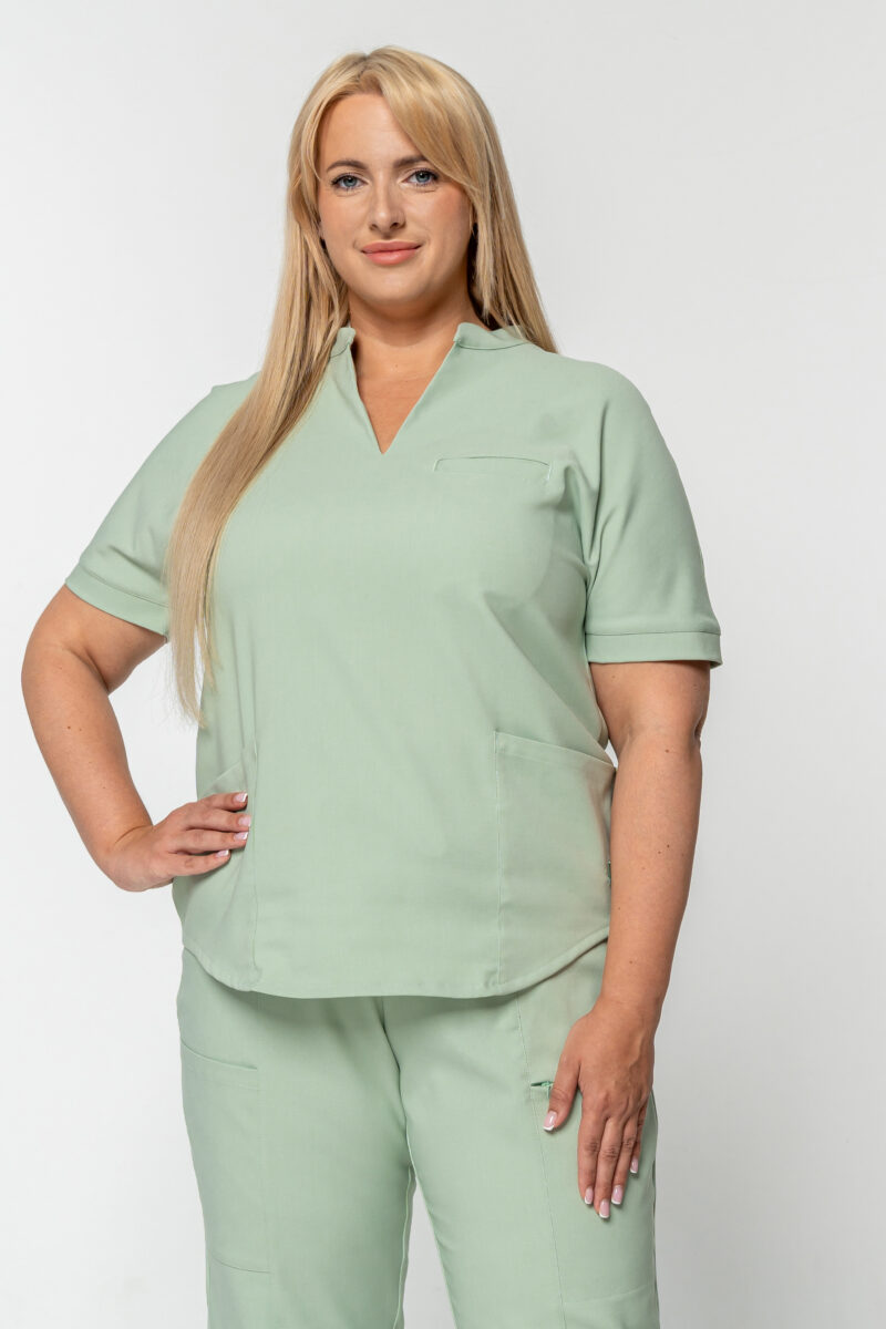 OSAKA bluzka scrubs pistacja plus size