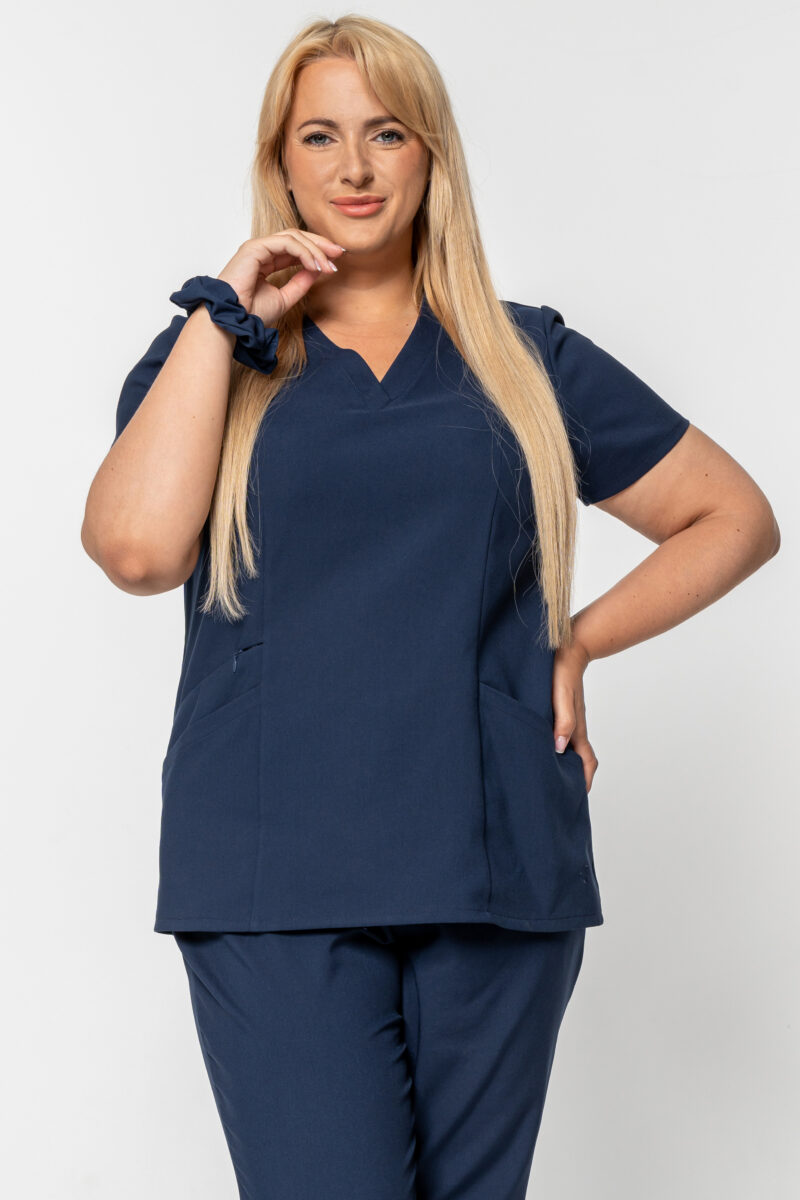 GENEWA bluzka scrubs granat plus size